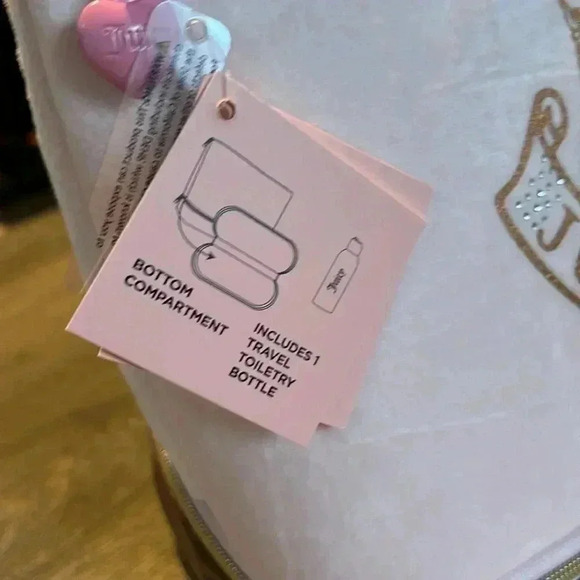 Juicy Couture Cosmetic Makeup Travel Bag Bundle Pink Velour NWT - Picture 5 of 7